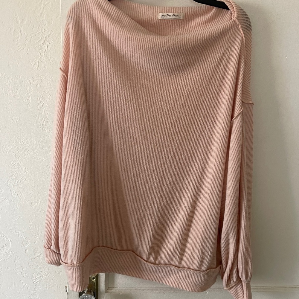 FREE PEOPLE Main Squeeze Brushed Hacci Top Drop Shoulder Sweater Women’s Small - Picture 2 of 12